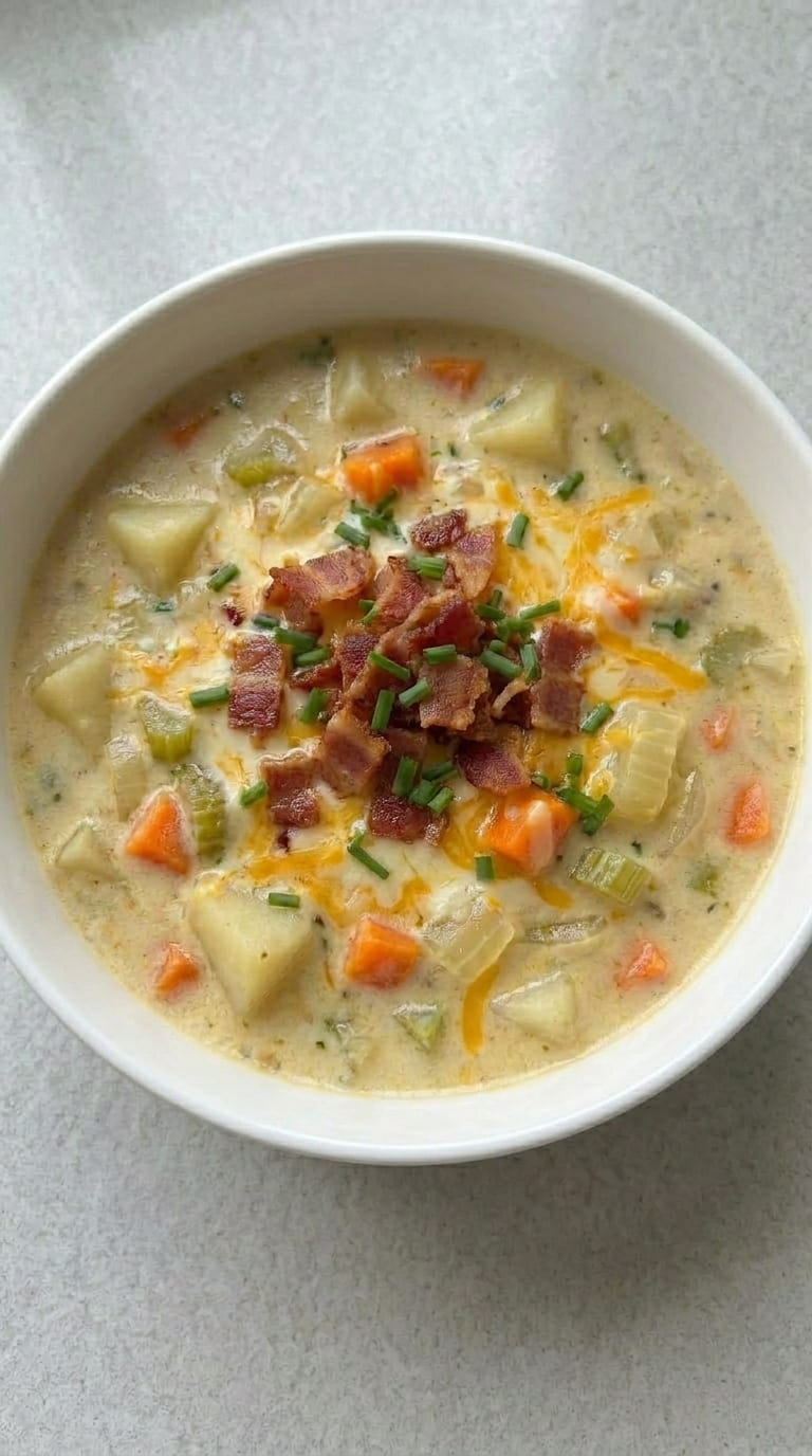 Hearty Creamy Potato Soup Recipe with Simple Ingredients