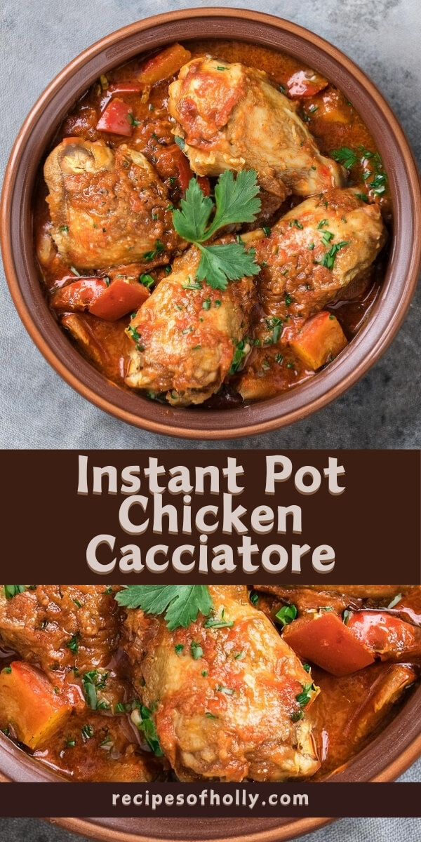 Instant Pot Chicken Cacciatore combines tender, juicy chicken thighs with a flavorful tomato-based sauce infused with aromatic herbs, mushrooms, and a hint of spice. This classic Italian-inspired dish is quick to prepare in the Instant Pot and is perfect for a comforting weeknight meal.