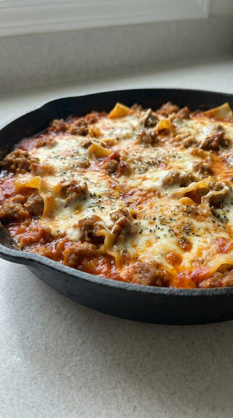 Homemade Skillet Lasagna with Simple Ingredients