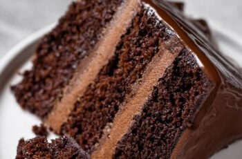 This Triple Layer Chocolate Cake is the ultimate treat for chocolate lovers! Three moist, rich layers of decadent chocolate cake are stacked high, each one filled with creamy, velvety chocolate frosting. The cake is then generously frosted with more luscious chocolate, creating a stunning, indulgent dessert that’s perfect for any celebration. Whether it’s a special occasion or a sweet indulgence, each bite is a pure, chocolatey dream with just the right balance of sweetness and richness.