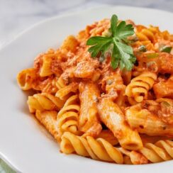This Buffalo Chicken Pasta combines creamy, spicy, and tangy elements for a comforting dish with a buffalo-inspired twist. It’s great for anyone who loves classic buffalo flavors with a comforting pasta base. Perfect for a cozy dinner or a crowd-pleasing meal option!