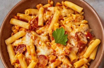 This Cheesy Chicken Sausage Pasta is a creamy, comforting pasta bake loaded with Italian flavors. The tender rigatoni absorbs the rich tomato-cream sauce, while the combination of shredded and fresh mozzarella creates a delightful melty topping. This dish is perfect for weeknight dinners or cozy gatherings!
