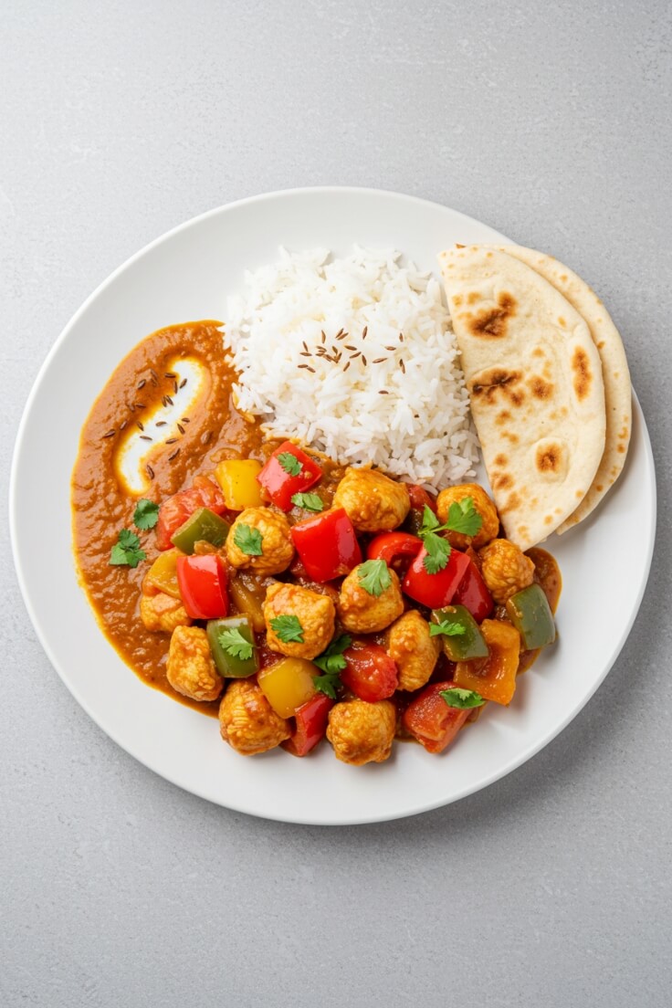 This vibrant Chicken Jalfrezi is stir-fried with bell peppers, onions, tomatoes, and fragrant spices—deliciously ready in just 25 minutes. A quick curry that feels restaurant-level!