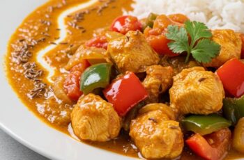 This vibrant Chicken Jalfrezi is stir-fried with bell peppers, onions, tomatoes, and fragrant spices—deliciously ready in just 25 minutes. A quick curry that feels restaurant-level!