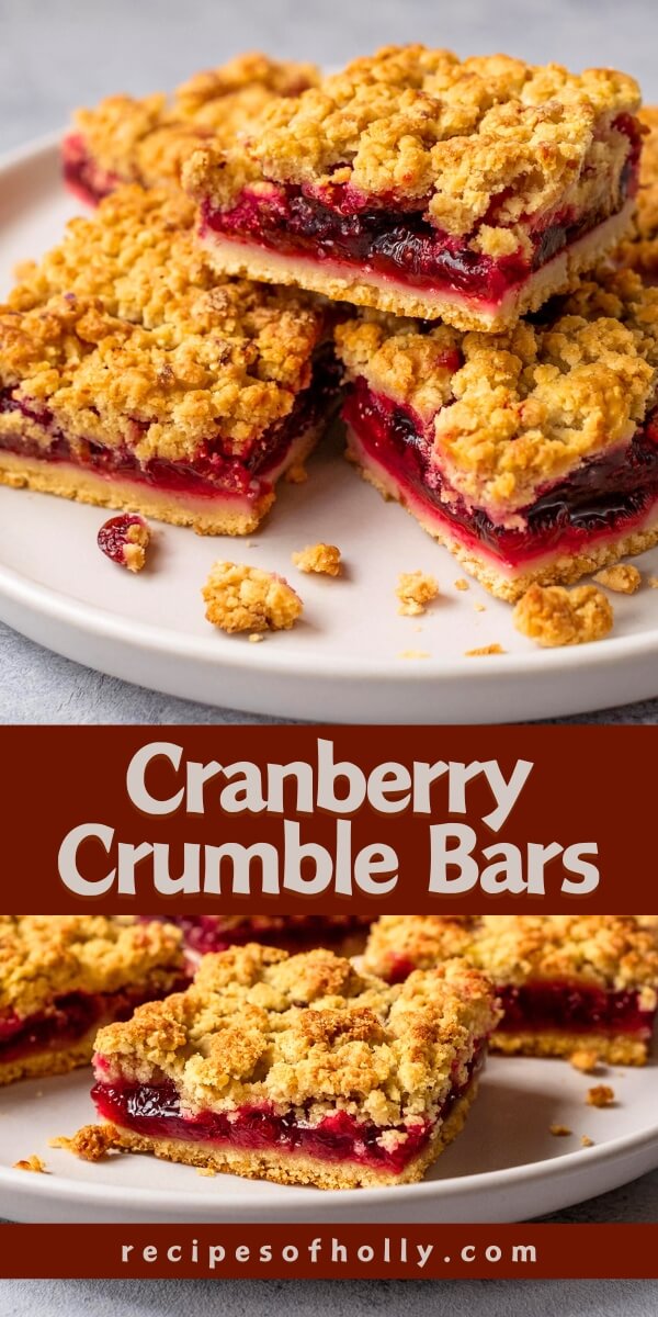 Cranberry Crumble Bars are a delightful balance of tart and sweet, featuring a buttery oat crust, a tangy cranberry filling with a hint of orange, and a lightly sweet orange glaze. Perfect for festive gatherings or as a vibrant treat any time of year!