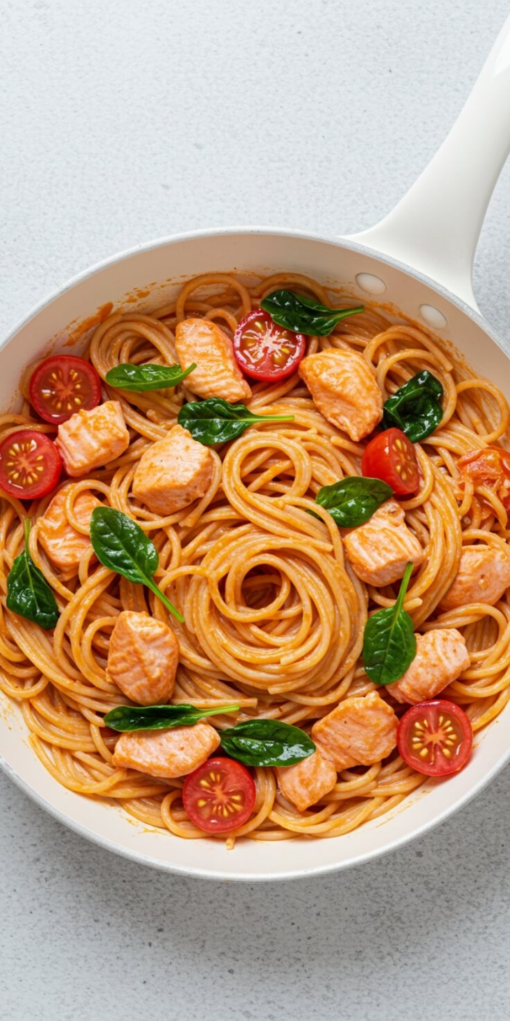This Creamy Tomato Salmon Pasta is rich, comforting, and ready in just 30 minutes—a perfect way to elevate your weeknight meals!