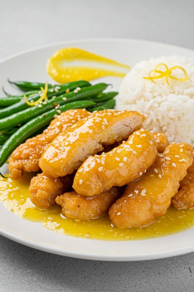 Golden, crispy chicken coated in a zesty lemon glaze—this Chinese lemon chicken is quick, fresh, and better than takeout in just 30 minutes!