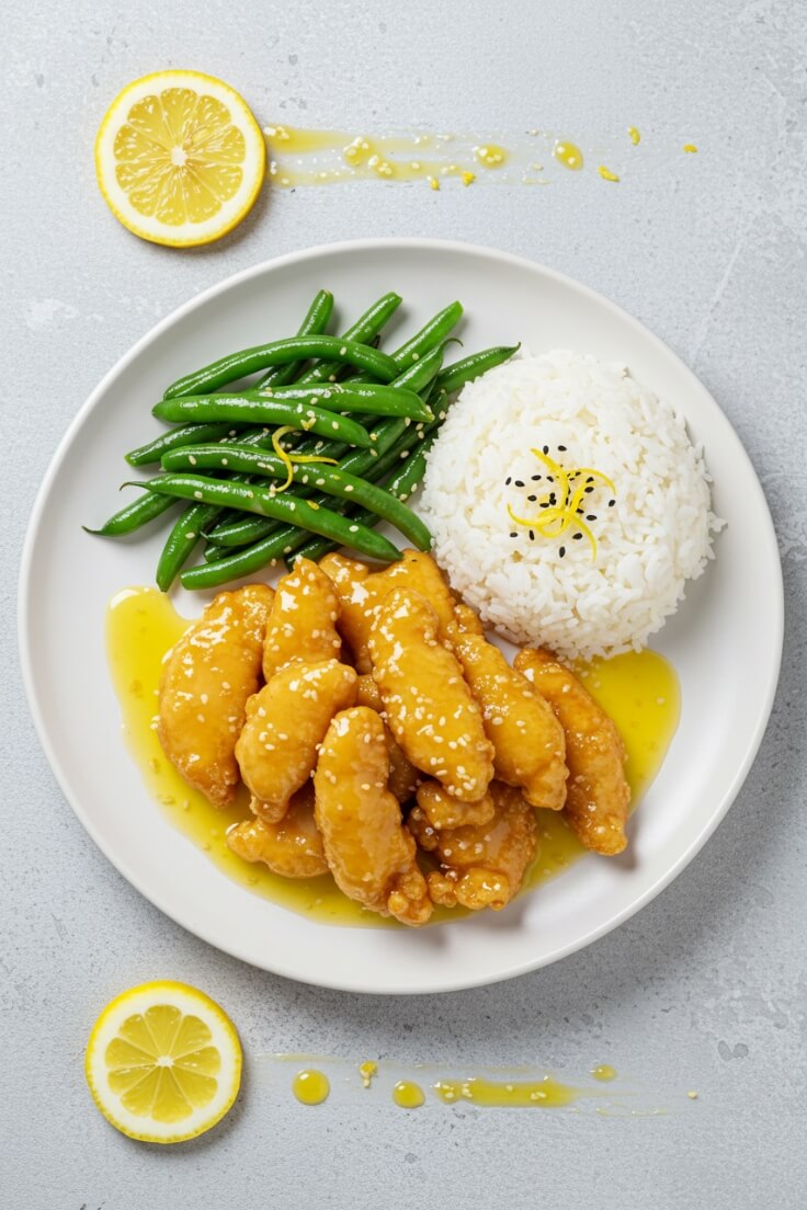 Golden, crispy chicken coated in a zesty lemon glaze—this Chinese lemon chicken is quick, fresh, and better than takeout in just 30 minutes!