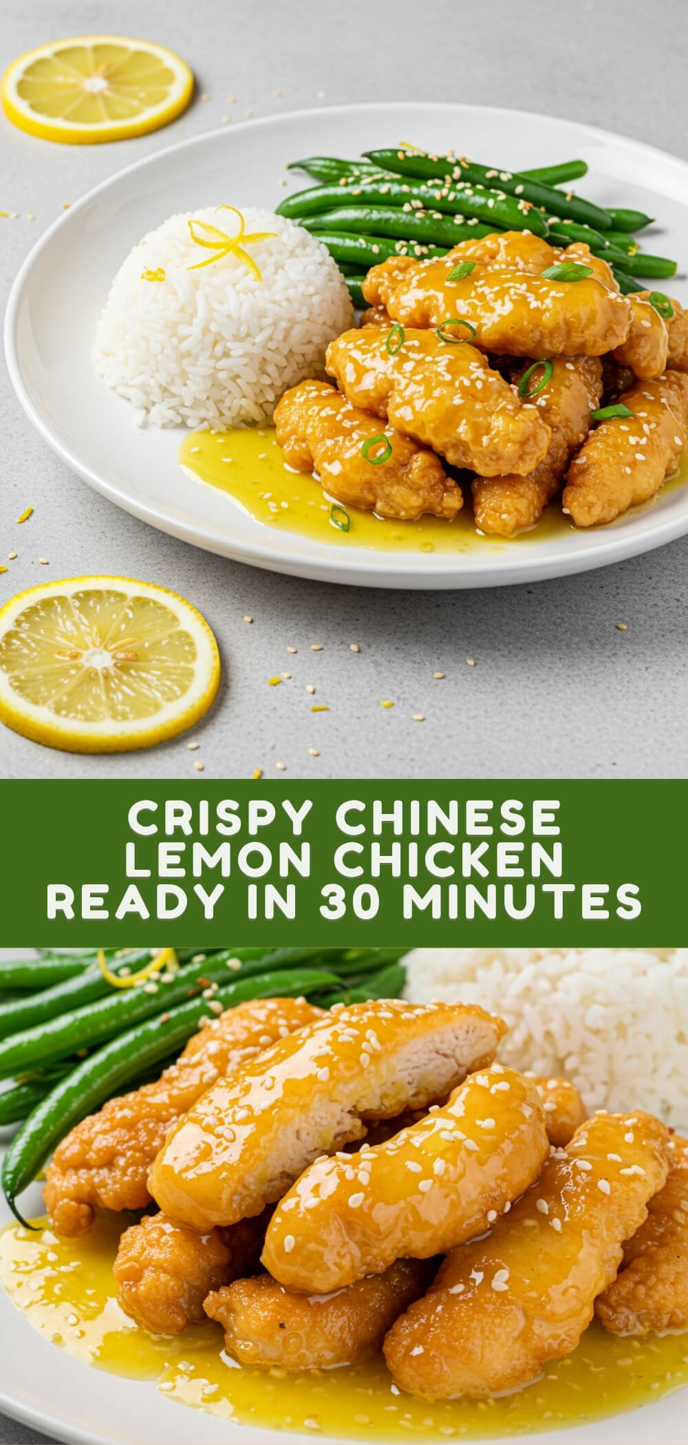 Golden, crispy chicken coated in a zesty lemon glaze—this Chinese lemon chicken is quick, fresh, and better than takeout in just 30 minutes!