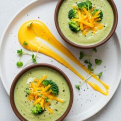 This easy broccoli cheddar soup is velvety and loaded with tender broccoli and sharp cheddar—perfect for a comforting weeknight meal.