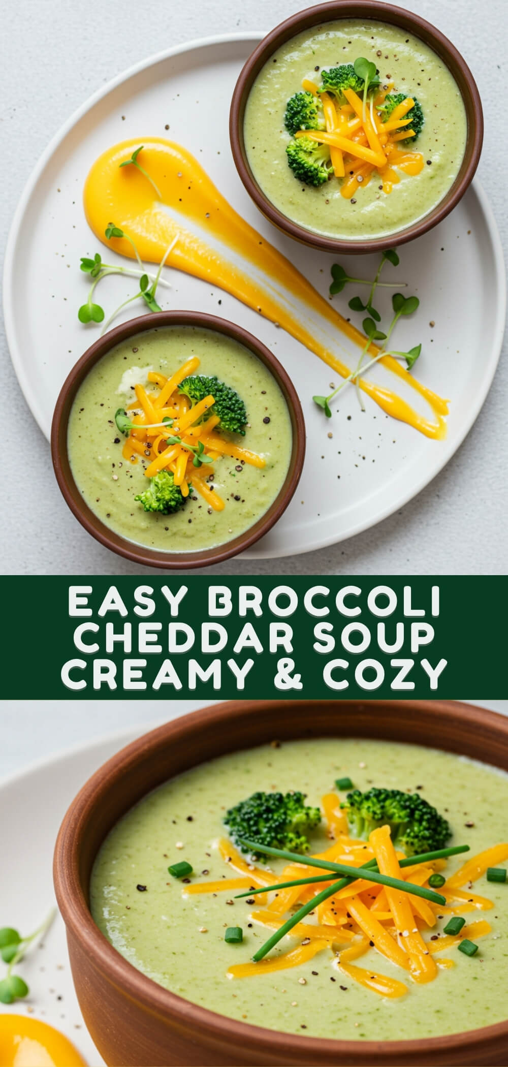 This easy broccoli cheddar soup is velvety and loaded with tender broccoli and sharp cheddar—perfect for a comforting weeknight meal.