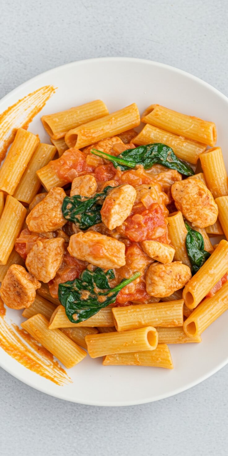 This Tuscan Chicken Pasta is creamy, garlicky, and packed with sun-dried tomatoes and spinach—perfect for cozy weeknights, date-night dinners, or impressing guests without stress.