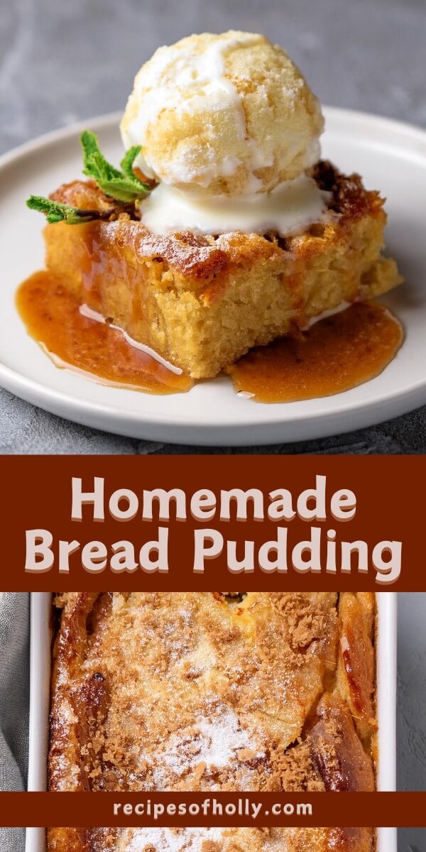 Bread Pudding is a warm, comforting dessert with soft, custard-soaked bread and hints of vanilla, cinnamon, and nutmeg. The slightly caramelized crust and tender interior make it a delightful choice, especially when served with a drizzle of caramel sauce or a scoop of ice cream. Perfect for using up day-old bread in a cozy, satisfying dessert.