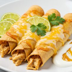 These honey lime chicken enchiladas are stuffed with tender chicken, tangy lime, and a sweet honey twist—baked in a creamy sauce for a flavor-packed dinner, ready in just 1 hour!
