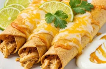 These honey lime chicken enchiladas are stuffed with tender chicken, tangy lime, and a sweet honey twist—baked in a creamy sauce for a flavor-packed dinner, ready in just 1 hour!
