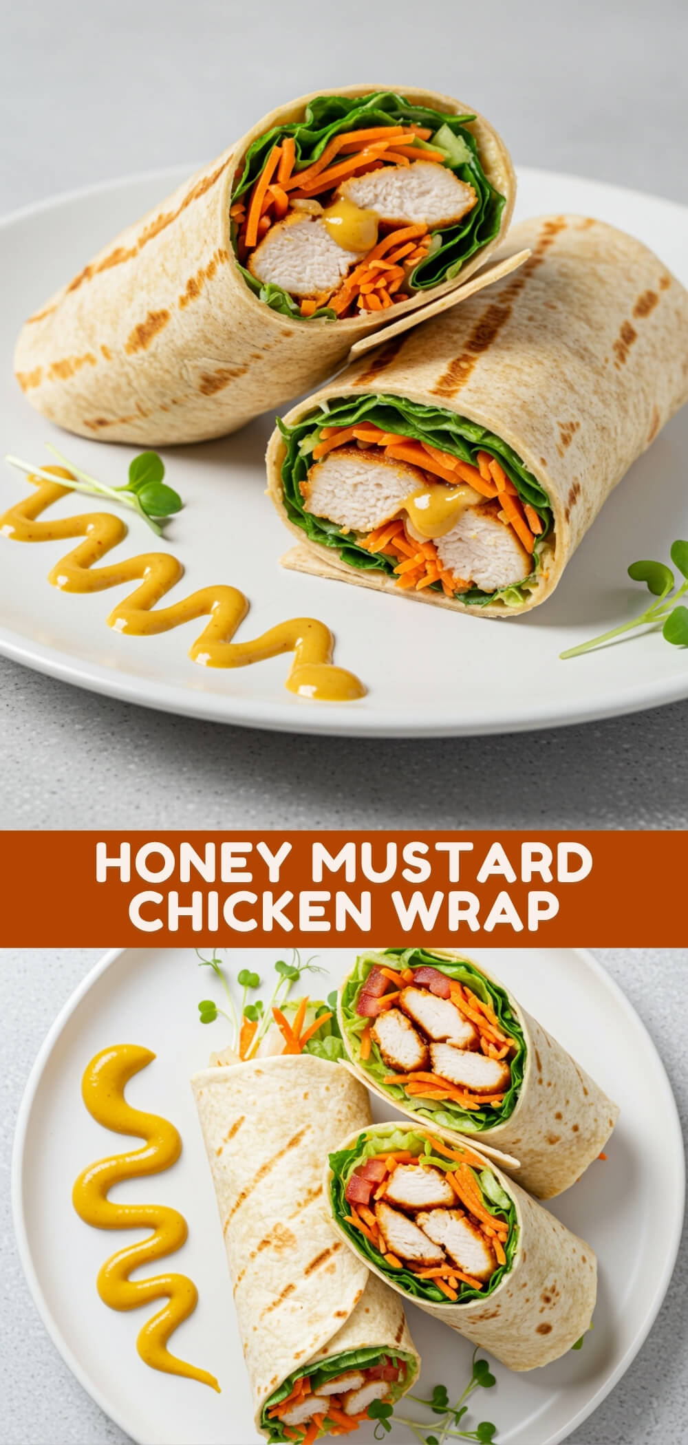 The Honey Mustard Chicken Wrap is a satisfying and balanced meal, combining crispy, seasoned chicken with fresh veggies, sharp cheese, and a tangy honey mustard sauce.