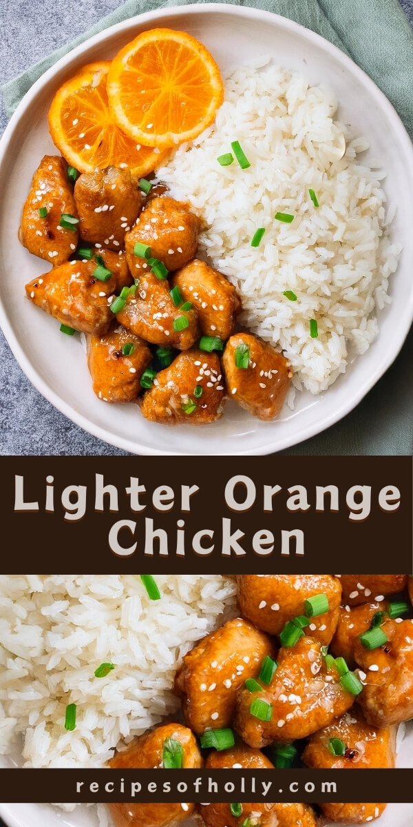 The Lighter Orange Chicken features tender, diced chicken breasts sautéed in a light canola oil, then coated in a sweet and tangy orange sauce made with fresh orange juice, honey, soy sauce, and a touch of Sriracha for heat. The sauce is thickened with cornstarch for a glossy finish and served with a sprinkle of green onions and sesame seeds for extra texture and flavor. It’s a healthier take on a classic dish, with all the citrusy sweetness and savory depth you crave!