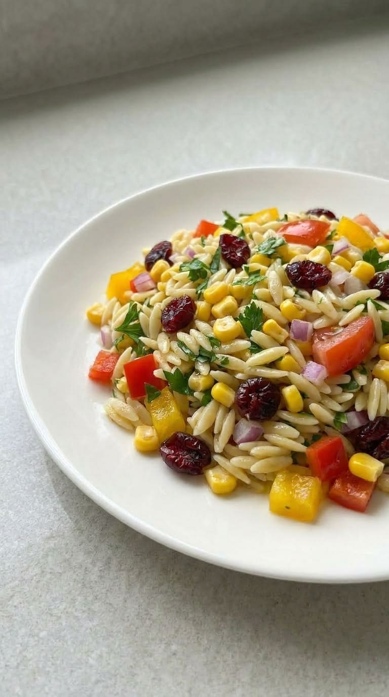 Mediterranean Orzo Pasta Salad Recipe with Simple Ingredients