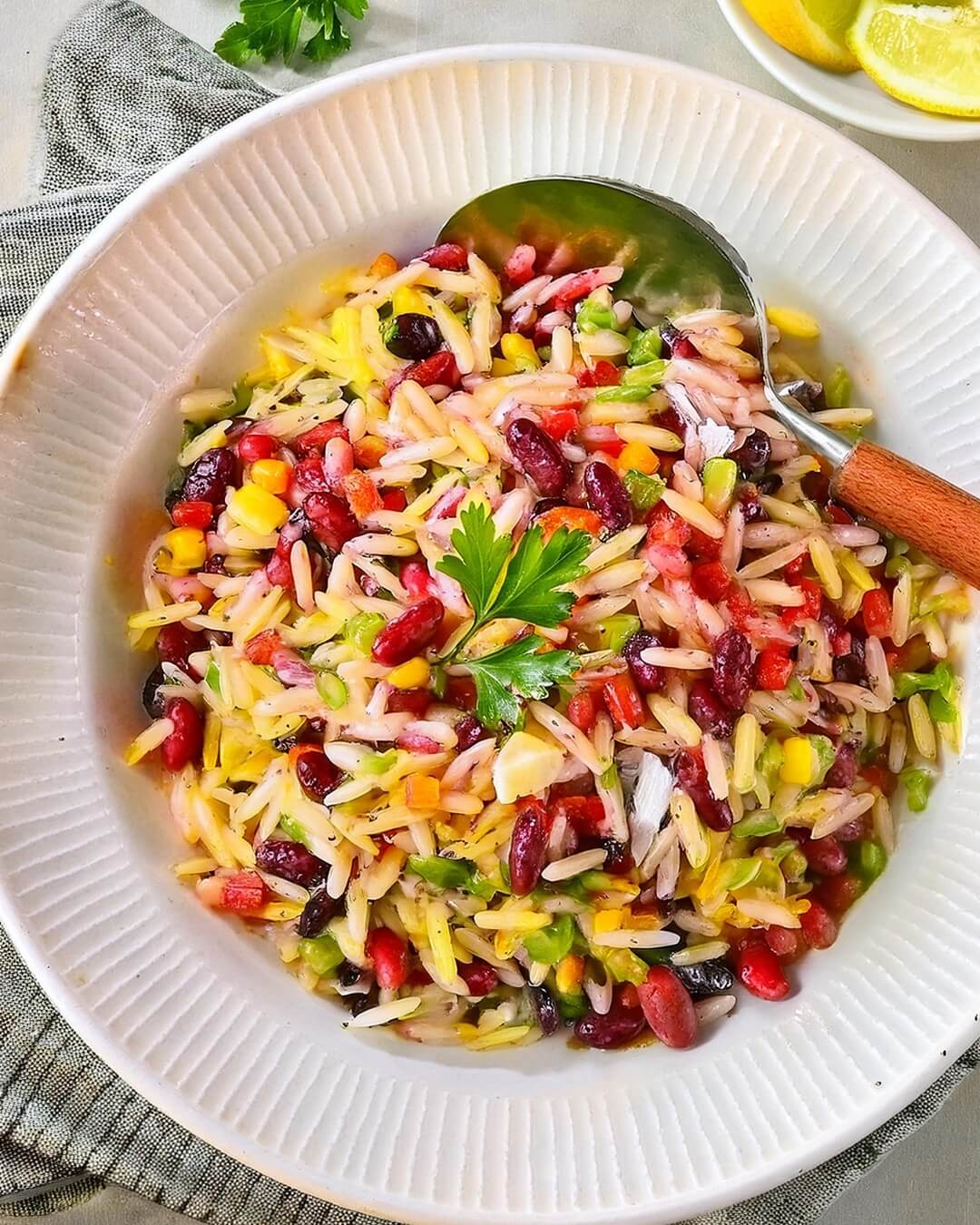 This Orzo Pasta Salad is a vibrant blend of fresh and colorful ingredients, complemented by a tangy, slightly sweet vinaigrette. It’s a light yet satisfying dish, perfect for potlucks, picnics, or as a refreshing side to a main meal!