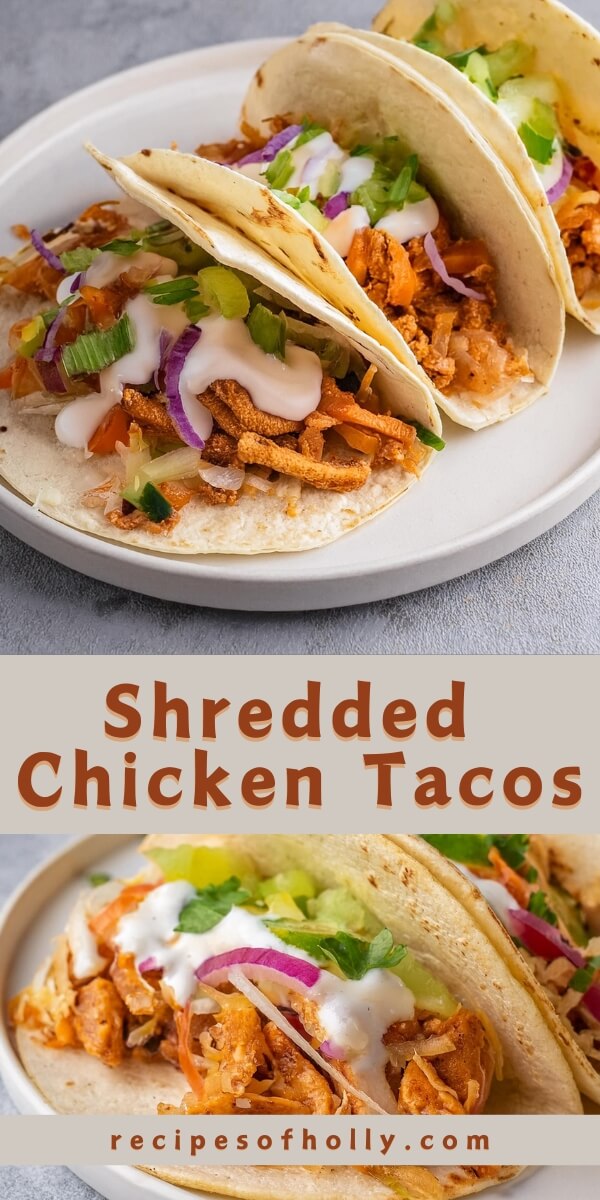 Shredded Chicken Tacos feature juicy, spice-infused chicken that’s simmered with onion, garlic, and salsa, resulting in a filling that’s savory and packed with flavor. Serve in warm tortillas with your favorite toppings like chopped cilantro, diced tomatoes, shredded cheese, or a squeeze of lime for a fresh, satisfying meal that’s easy to customize!