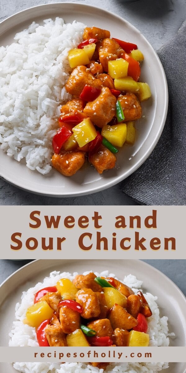This Sweet and Sour Chicken is a colorful and flavorful dish that pairs crispy chicken with a tangy sauce and vibrant vegetables. The combination of pineapple, red bell peppers, and a zesty sauce makes it a standout, perfect for serving over rice for a satisfying meal.