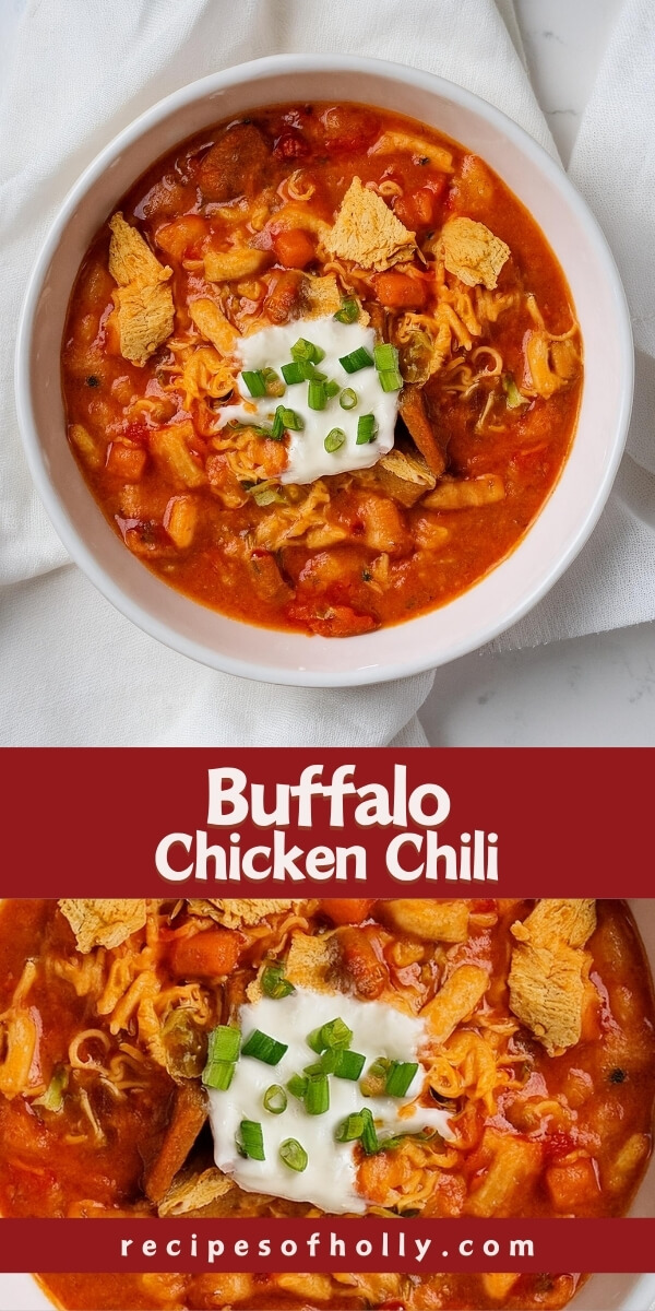 Buffalo Chicken Chili is a hearty, spicy dish that combines the zesty heat of Buffalo sauce with tender chicken, creamy beans, and smoky spices. Topped with blue cheese, tortilla chips, and fresh herbs, it's the ultimate comfort food with a fiery kick.
