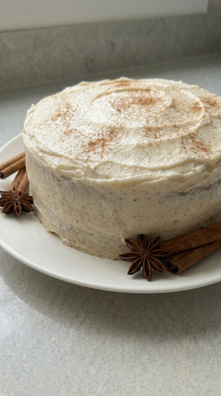 Chai Cake with Cinnamon Cream Cheese Frosting