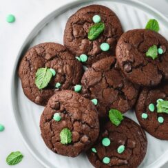 These Chocolate Mint Chip Cookies combine the indulgence of dark chocolate with the refreshing zest of mint chips. With a soft, chewy center and a perfect balance of sweetness and bold cocoa, they make an irresistible treat for any occasion.