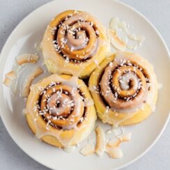Coconut Cream Cinnamon Rolls – Soft, Fluffy & Tropical Twist