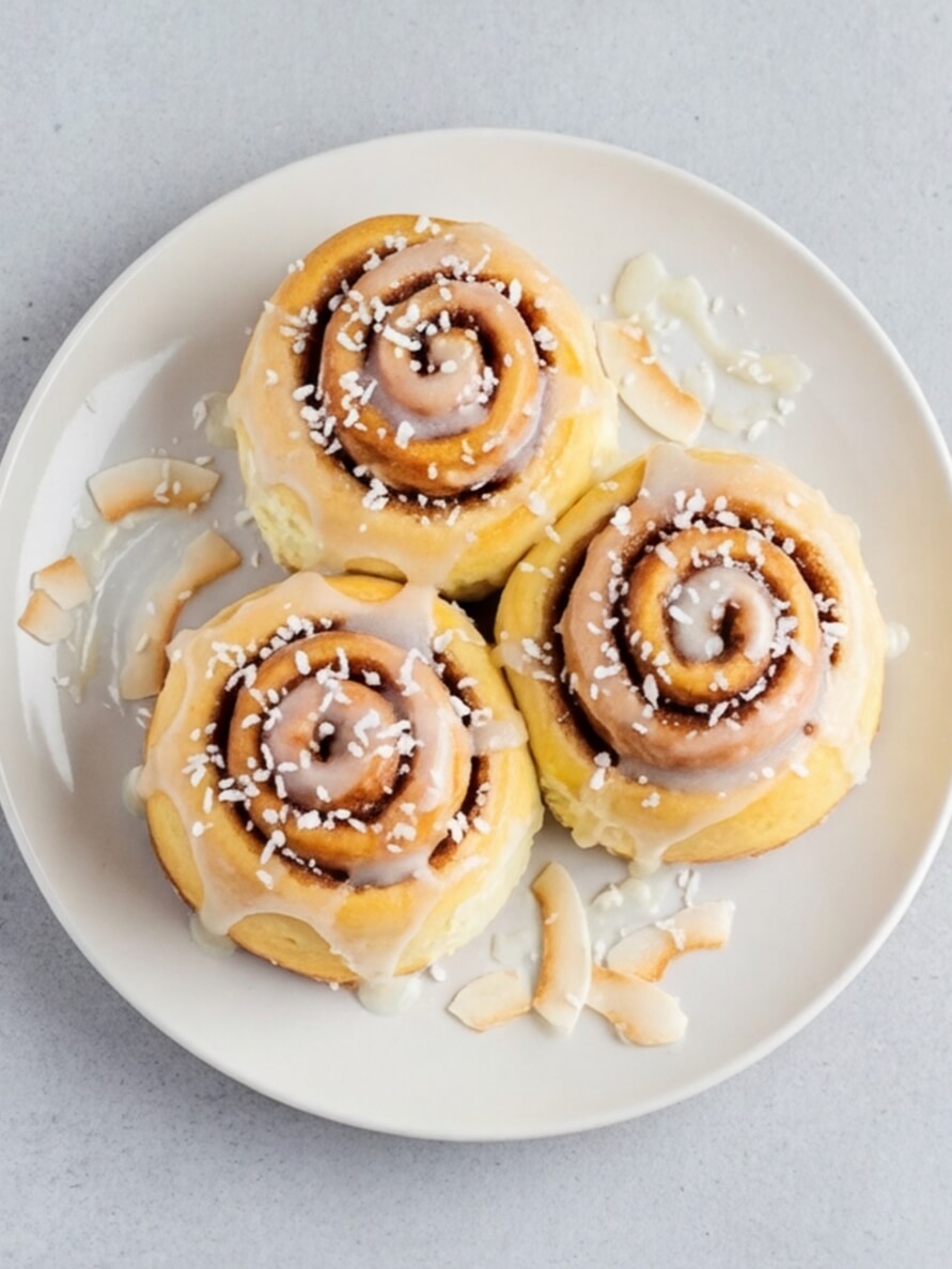 Coconut Cream Cinnamon Rolls – Soft, Fluffy & Tropical Twist