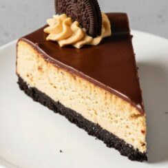 Peanut Butter Cheesecake with chocolate ganache is rich, creamy, and irresistibly smooth. Perfect for peanut butter lovers and special dessert nights.