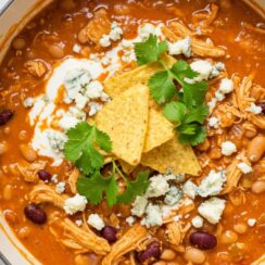 Perfect for game day or chili season, this Buffalo Chicken Chili brings the heat with hot sauce, tender shredded chicken, and a creamy finish. A bold twist on comfort food.