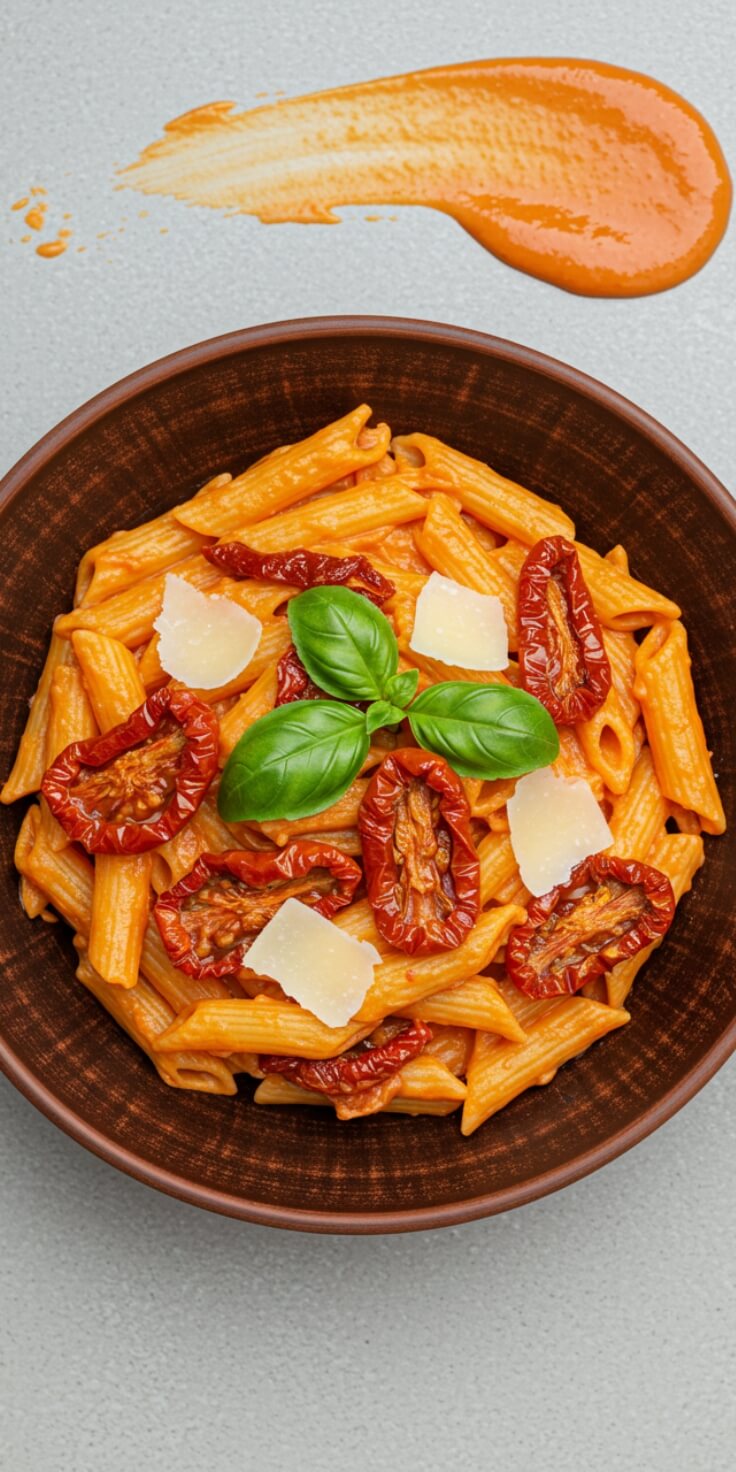 This Sun Dried Tomato Pasta is rich, creamy, and bursting with bold Mediterranean flavor. Perfect for busy weeknights, meatless Mondays, or impressing with minimal effort