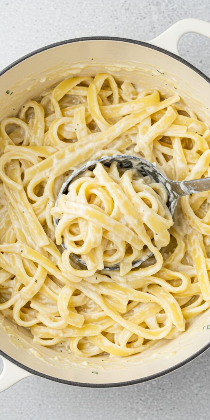 This Cottage Cheese Alfredo offers a lighter twist on the classic creamy pasta sauce. With simple ingredients like cottage cheese, milk, and Parmesan, it’s a guilt-free indulgence that’s packed with flavor and perfect for any pasta night.