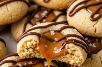 These Twix Thumbprint Cookies are filled with gooey caramel and topped with rich chocolate for the ultimate bite. It’s perfect for parties, holidays, and dessert tables.