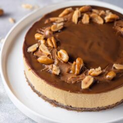 Peanut Butter Cheesecake brings together a decadent chocolate cookie crust, a velvety peanut butter filling, and a shiny chocolate ganache topping. It’s the perfect balance of creamy, nutty, and chocolatey goodness—ideal for celebrating a special moment or simply impressing your guests. For the best texture and flavor, be sure to serve it chilled!