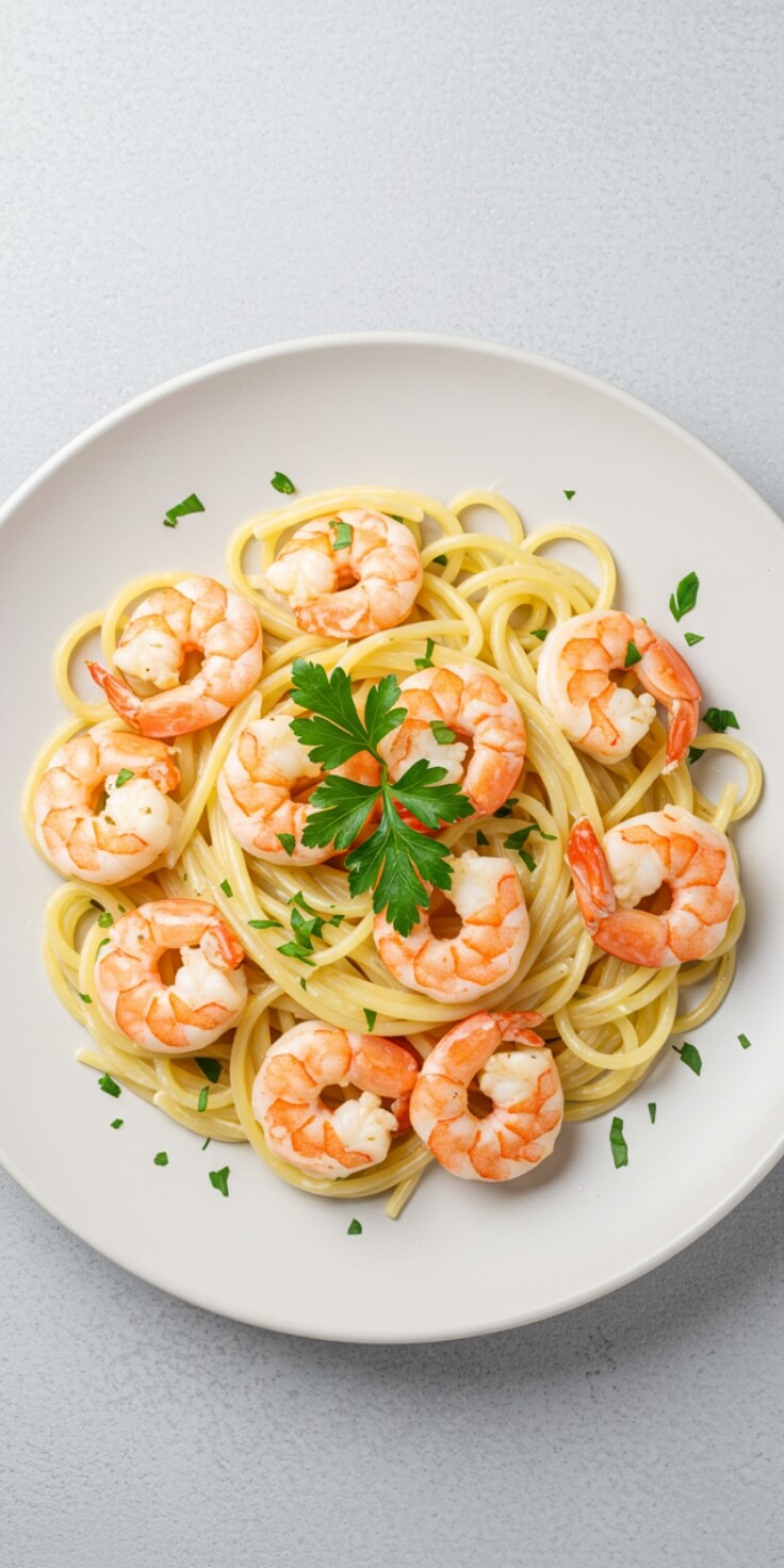 Perfect for quick seafood dinners, this Shrimp Spaghetti is tossed with garlic, olive oil, and fresh herbs for a light yet flavorful dish. Ready in 25 minutes.