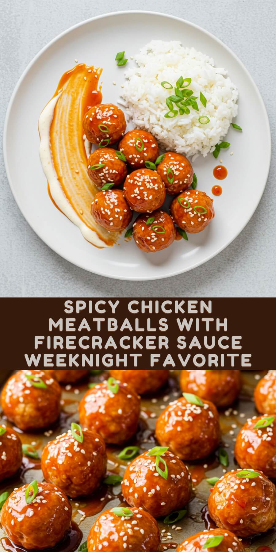Firecracker Chicken Meatballs are a delicious and spicy appetizer that features tender chicken meatballs coated in a glossy, spicy sauce.