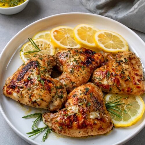 Tuscan Lemon Chicken brings together the bold, aromatic flavors of fresh herbs, garlic, and lemon to create a bright, savory dish. With the juicy tenderness of chicken thighs, this dish delivers both comfort and zest, making it a perfect weeknight dinner or a flavorful addition to any meal.