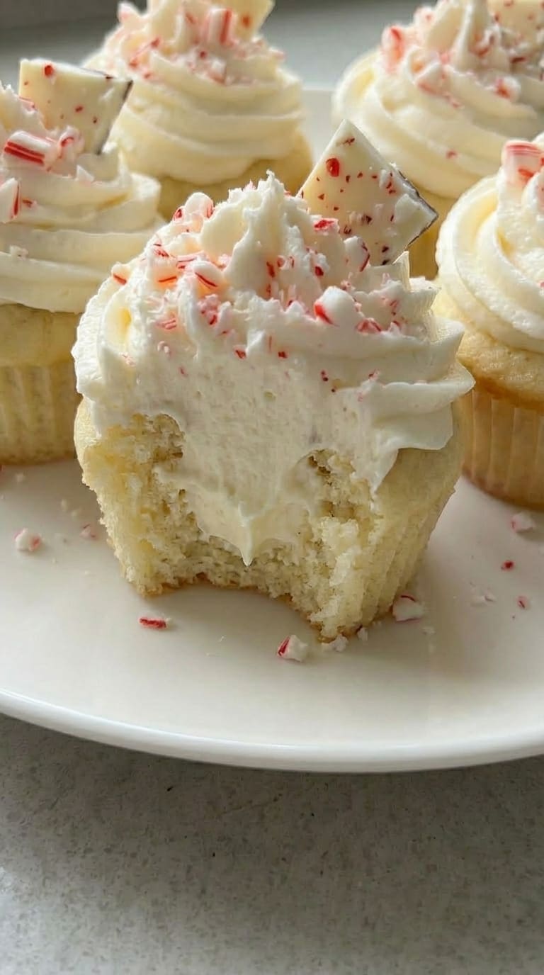 White Chocolate Peppermint Cupcakes – Creamy, Festive & Irresistible