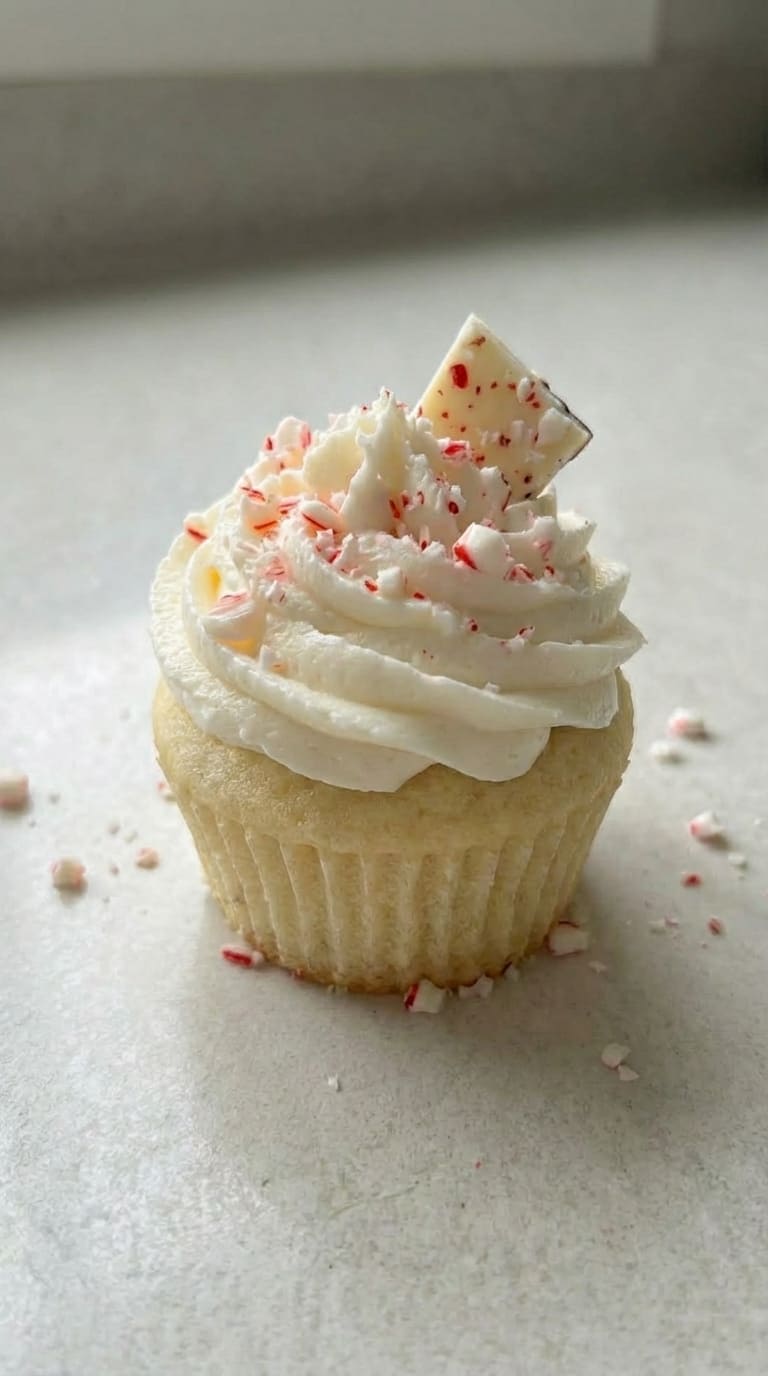 White Chocolate Peppermint Cupcakes – Creamy, Festive & Irresistible