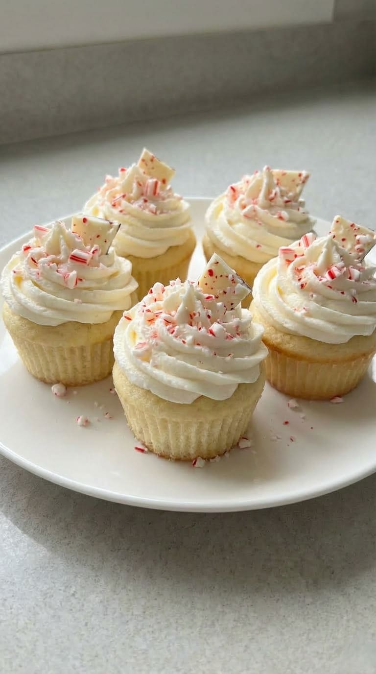 White Chocolate Peppermint Cupcakes – Creamy, Festive & Irresistible