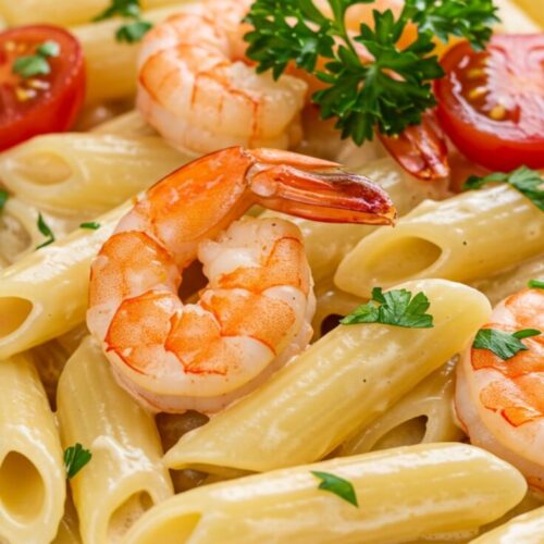 25-Minute Garlic Shrimp Alfredo, Simple and Delicious