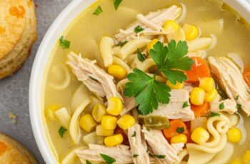 Homemade Chicken Corn Noodle Soup Recipe