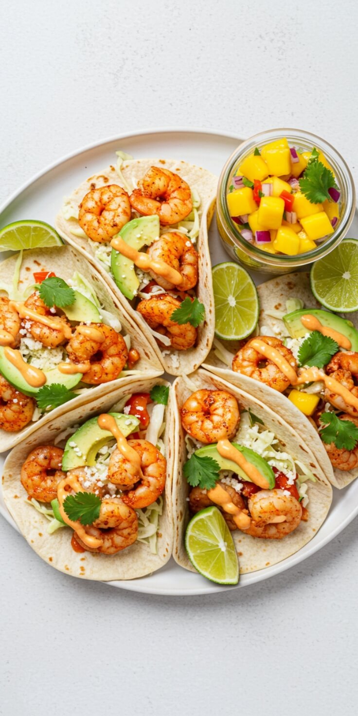 Shrimp Tacos with Shrimp Taco Sauce is a delicious and vibrant dish that combines tender shrimp, fresh vegetables, and a creamy sauce, all wrapped in soft tortillas. Perfect for a quick and flavorful meal, these tacos offer a delightful blend of textures and tastes.