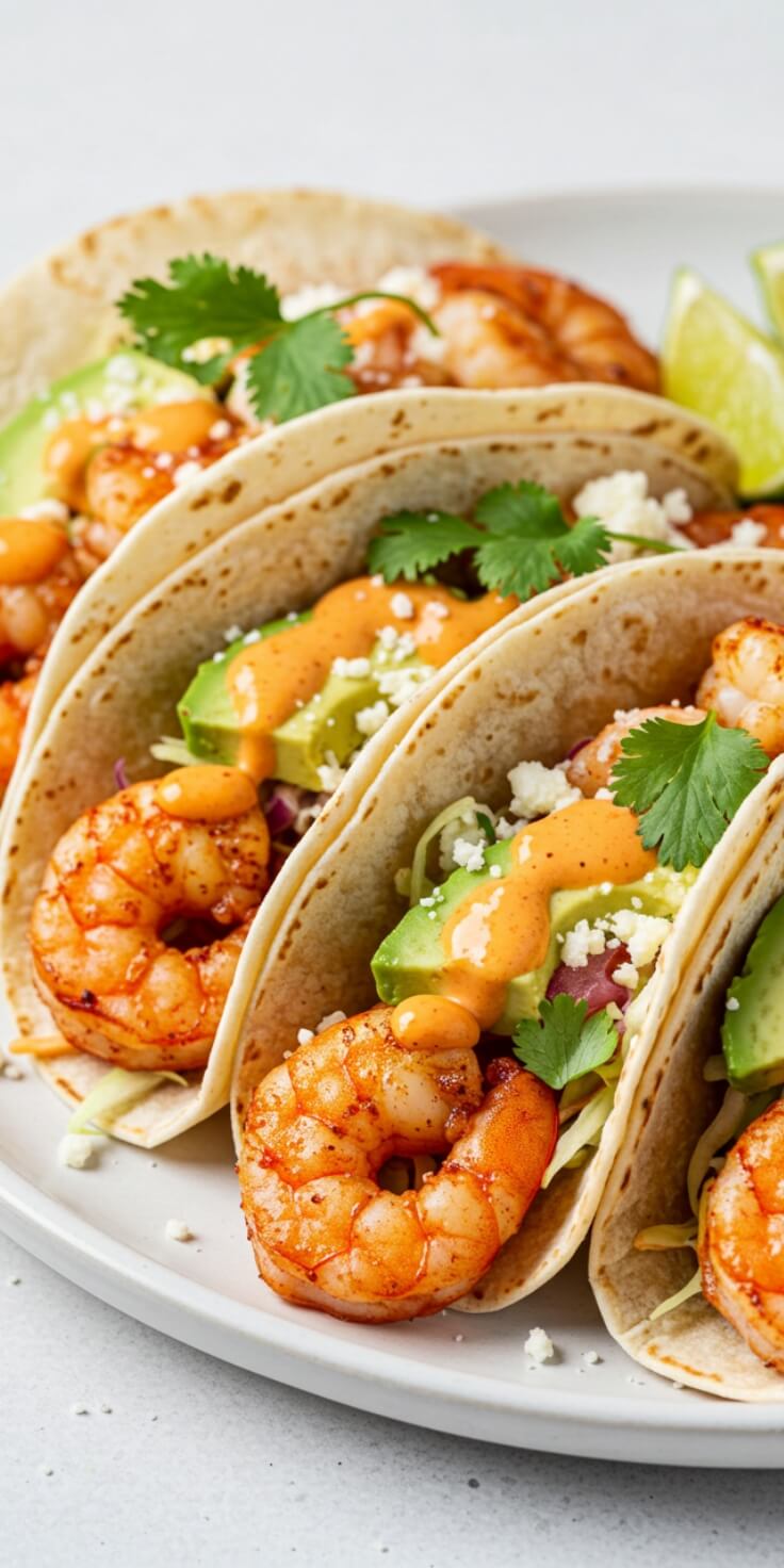 Shrimp Tacos with Shrimp Taco Sauce is a delicious and vibrant dish that combines tender shrimp, fresh vegetables, and a creamy sauce, all wrapped in soft tortillas. Perfect for a quick and flavorful meal, these tacos offer a delightful blend of textures and tastes.
