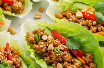 Thai Chicken Lettuce Wraps are a light and refreshing dish that combines tender chicken, fresh vegetables, and a savory sauce, all wrapped in crisp lettuce leaves. Perfect for a healthy meal or a flavorful appetizer, these wraps offer a delightful blend of textures and tastes.