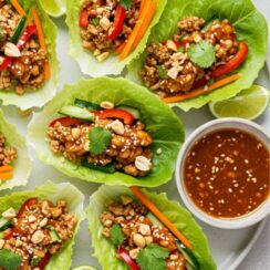 Thai Chicken Lettuce Wraps are a light and refreshing dish that combines tender chicken, fresh vegetables, and a savory sauce, all wrapped in crisp lettuce leaves. Perfect for a healthy meal or a flavorful appetizer, these wraps offer a delightful blend of textures and tastes.