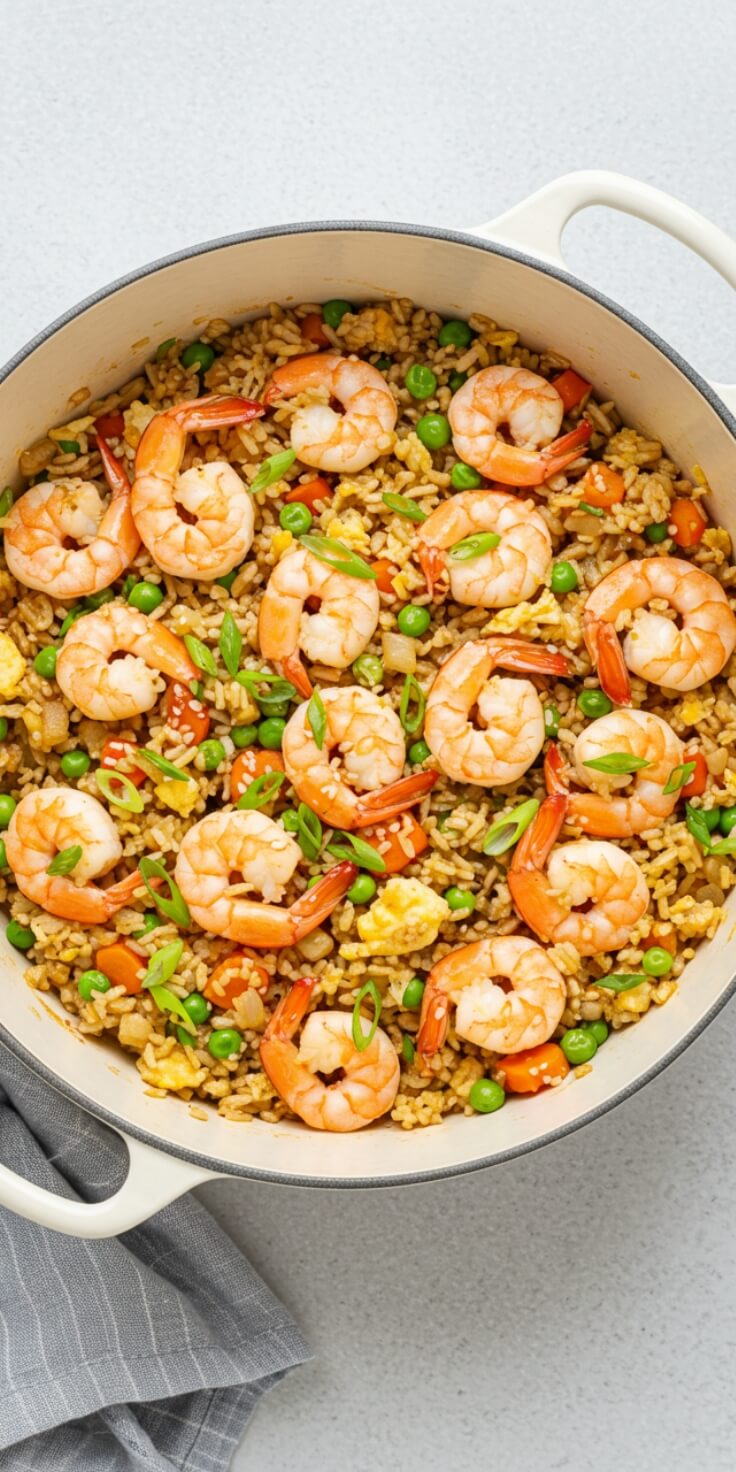This Shrimp Fried Rice is loaded with tender shrimp, fluffy rice, and crisp veggies for a quick and delicious meal. It’s perfect for busy weeknights and takeout cravings. 