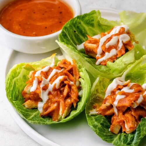 These Buffalo Chicken Lettuce Wraps are spicy, fresh, and loaded with bold flavors! Perfect for a light yet satisfying meal with a delicious crunch!